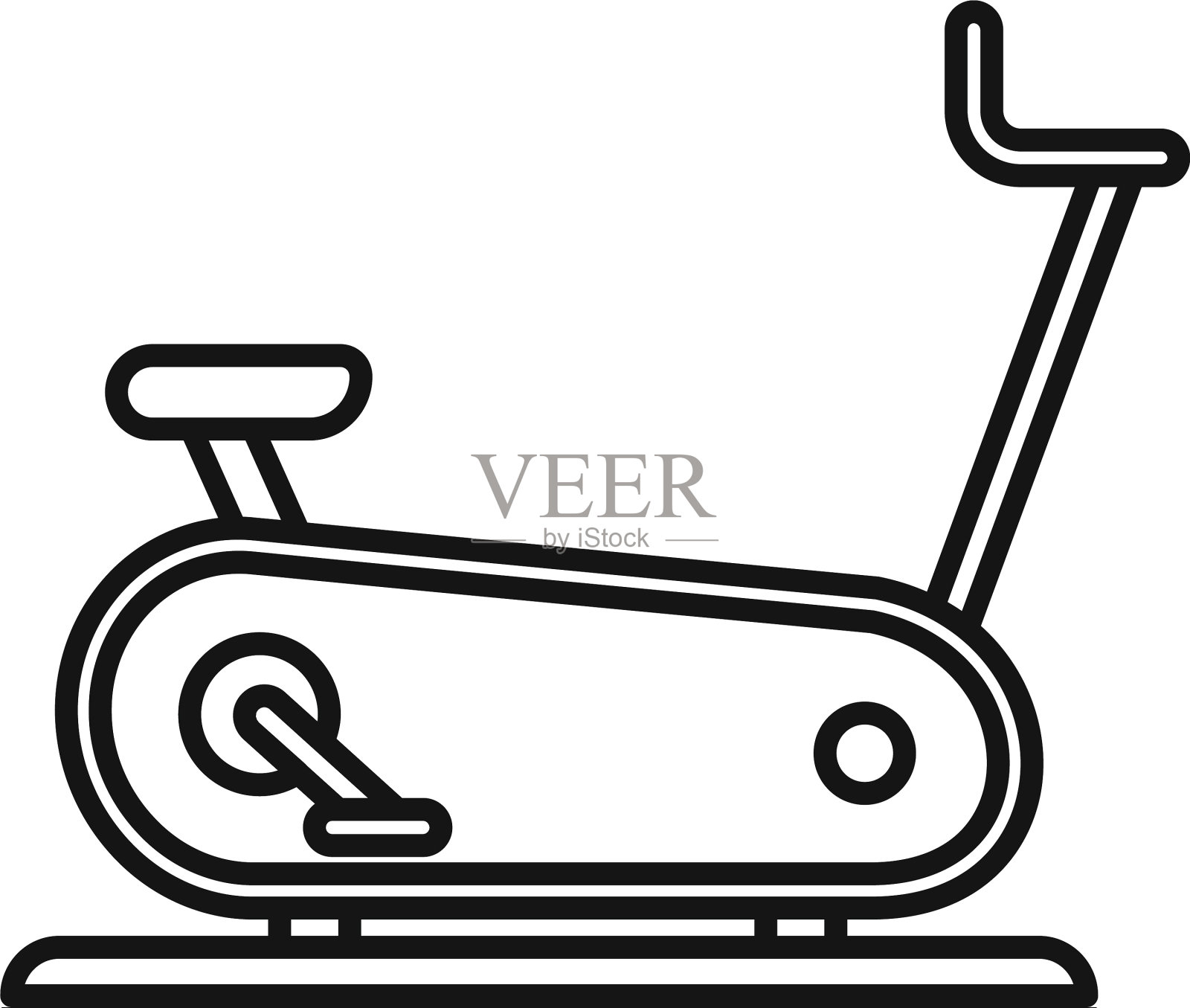 运动自行车图标轮廓风格设计元素图片