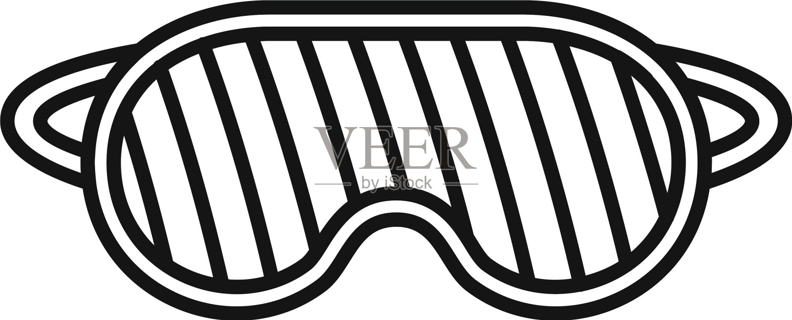 睡眠面具图标轮廓风格设计元素图片