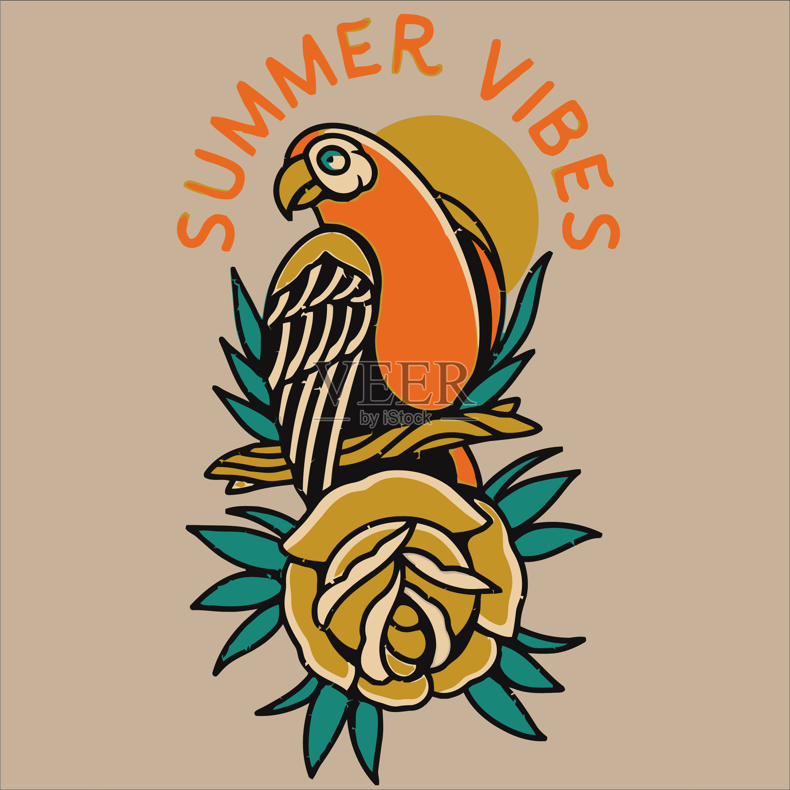 鹰鸟预展插画图片素材