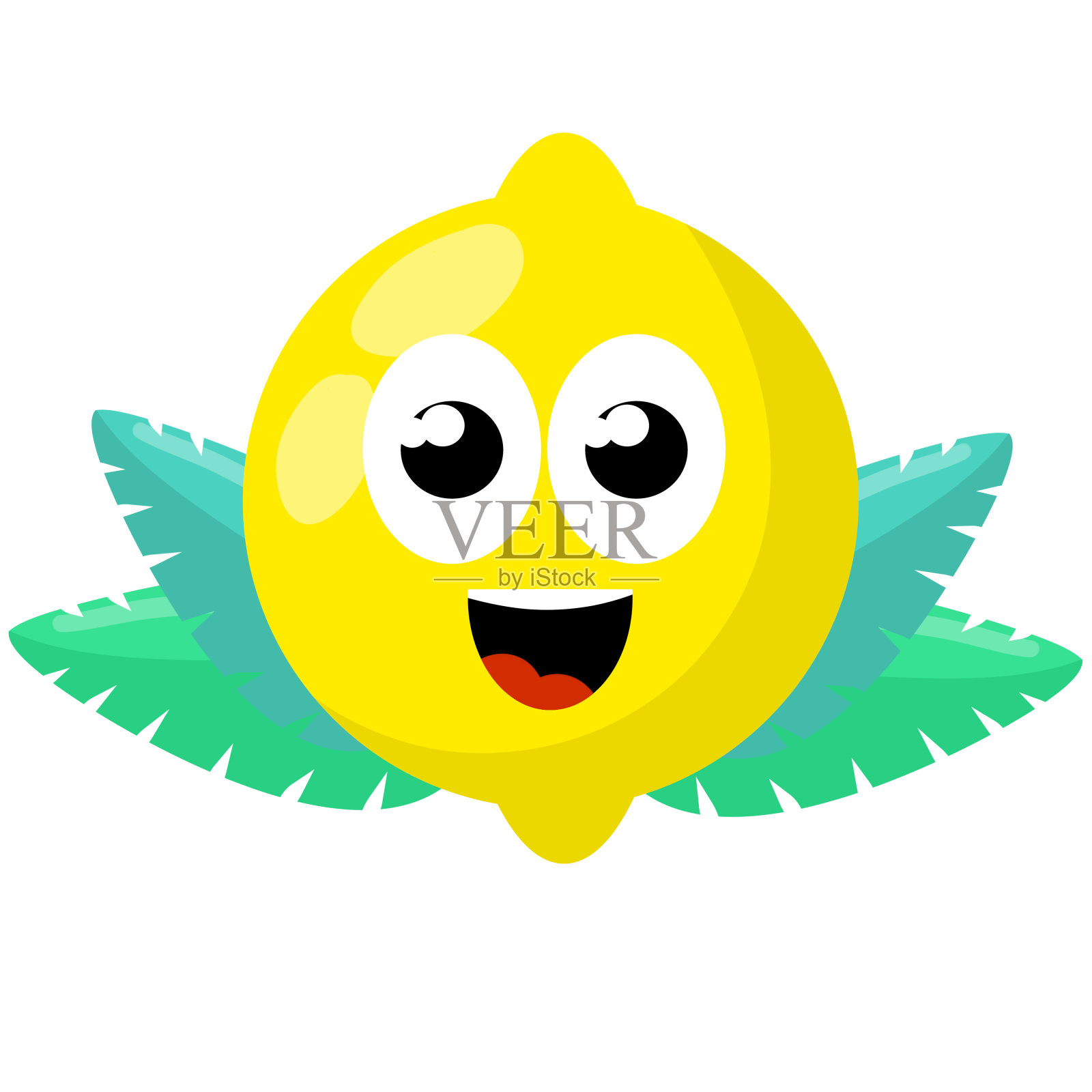 吉祥物和情绪。有趣可爱的黄色元素。插画图片素材