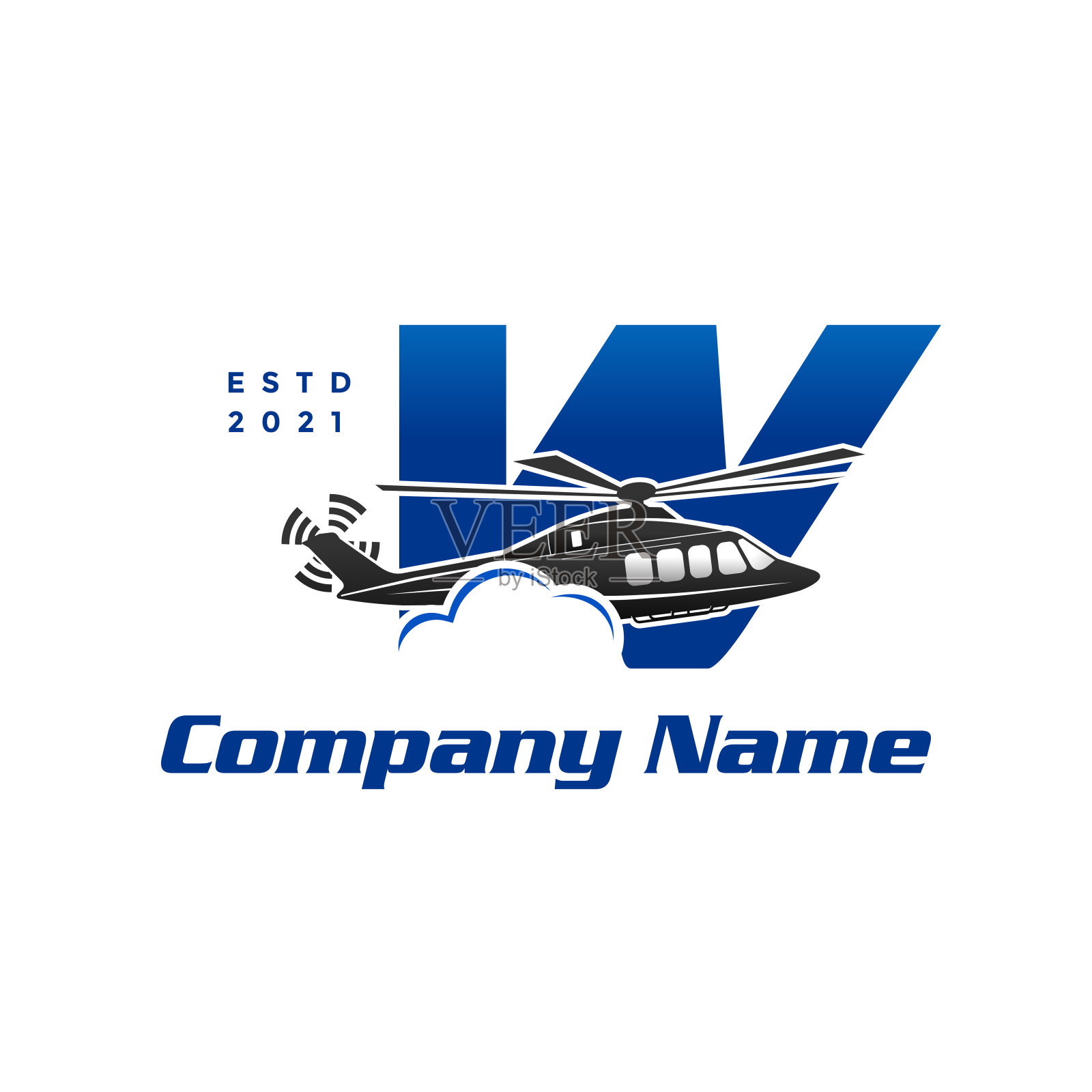 最初的W直升机插画图片素材