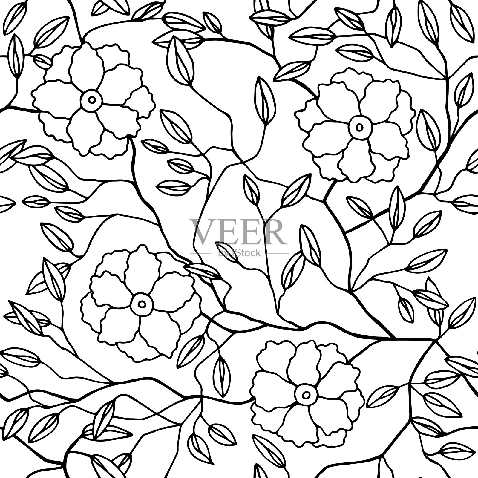 无缝的花卉图案。插画图片素材