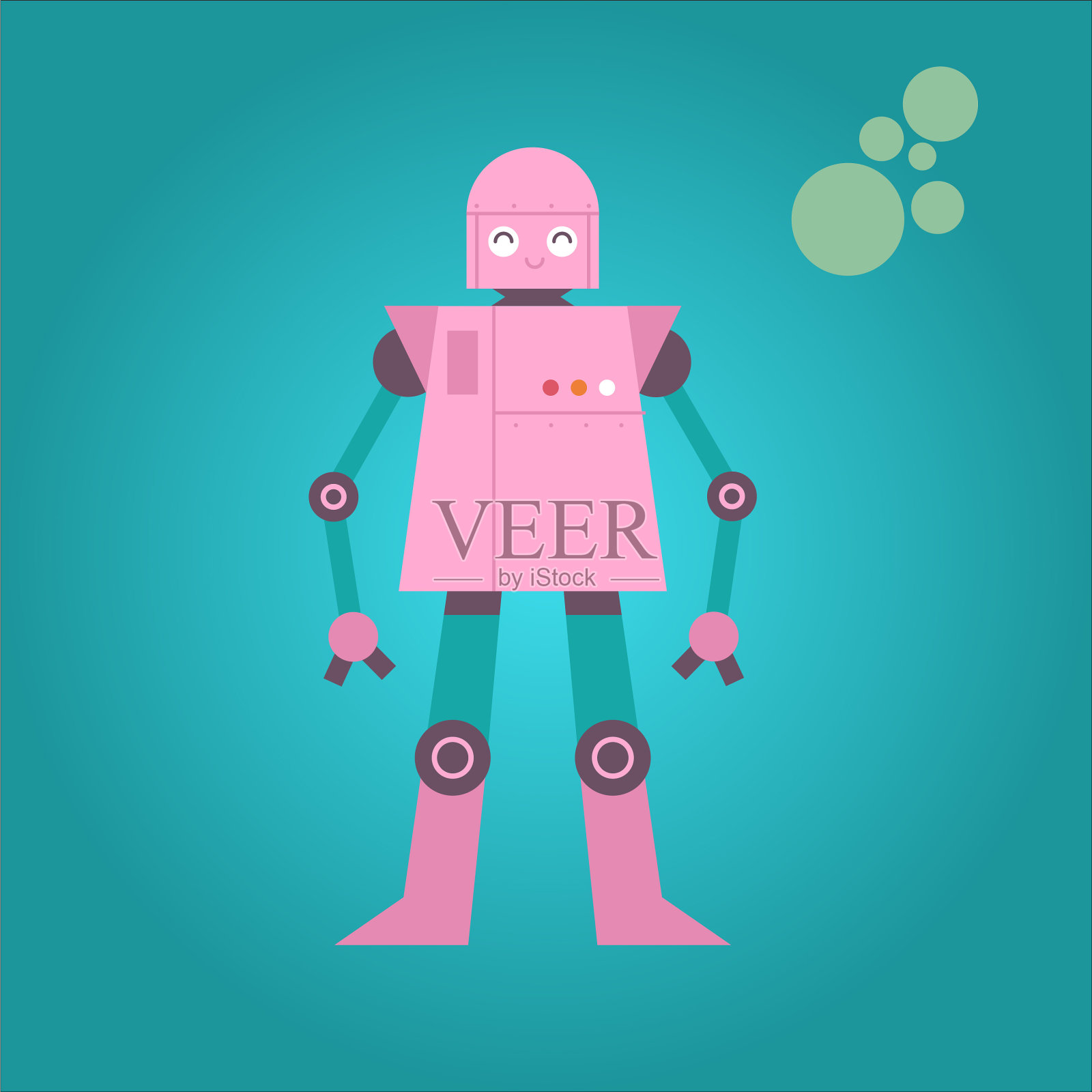 现代机器人卡通友好的吉祥物丰富多彩插画图片素材