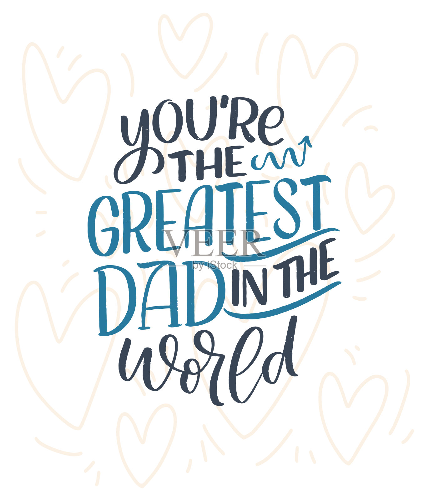 有趣的手写字母引用父亲节贺卡。字体设计海报。t恤印花很酷。鼓舞人心的口号。向量插画图片素材