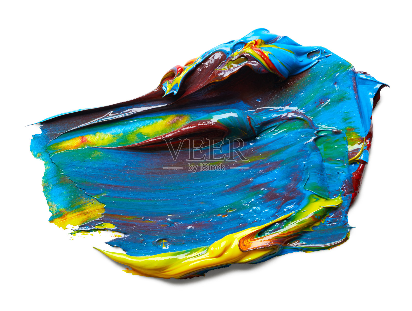 混合颜料涂抹在孤立的白色背景上照片摄影图片