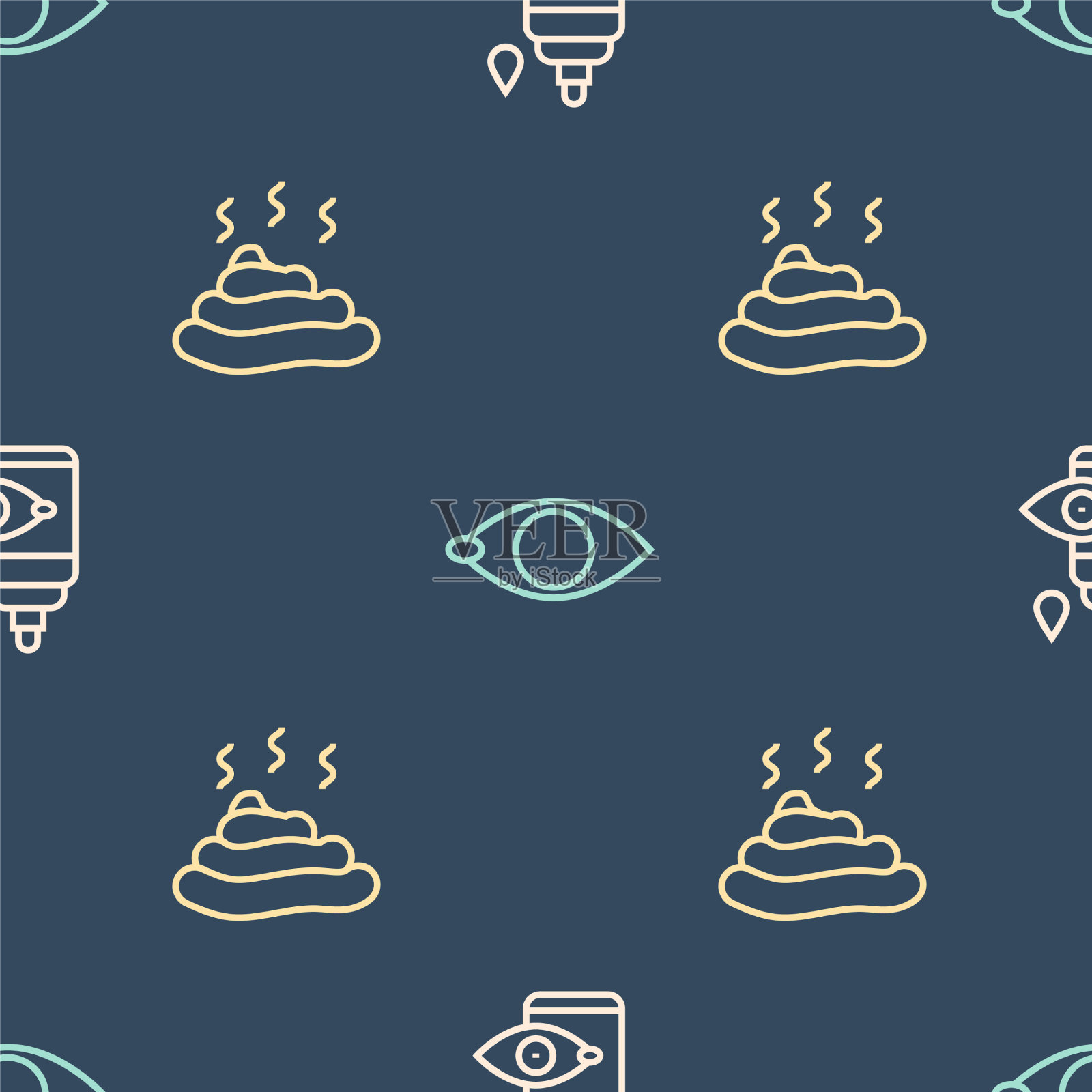 设线滴眼液瓶和盲上图标素材