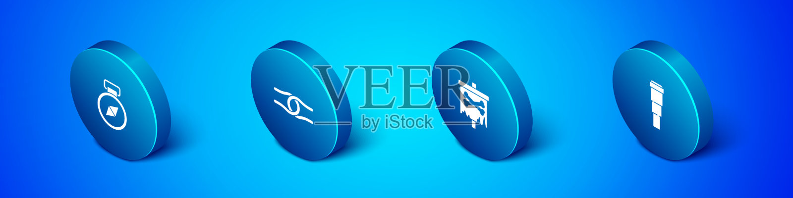 设置等距罗盘海盗旗望远镜图标素材