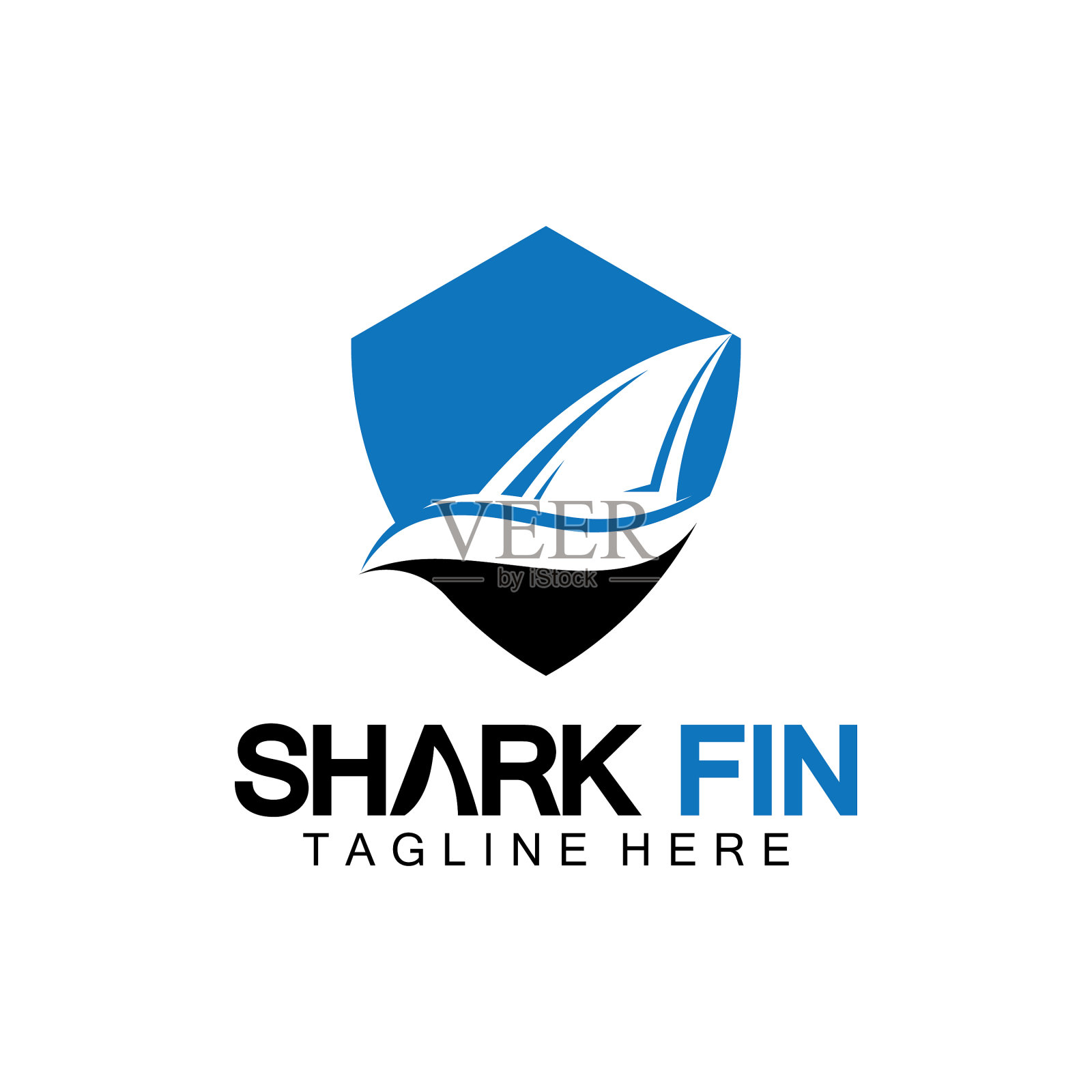 鱼翅标志设计模板鲨鱼标志模板插画图片素材