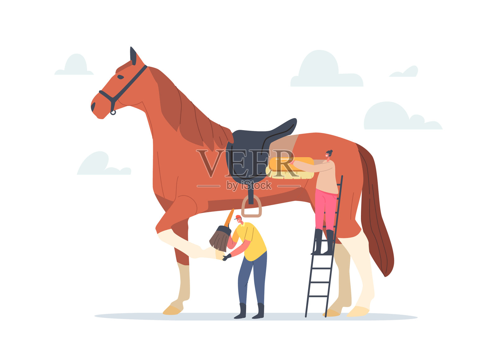 小马夫和小女人的角色关心大人物设计元素图片