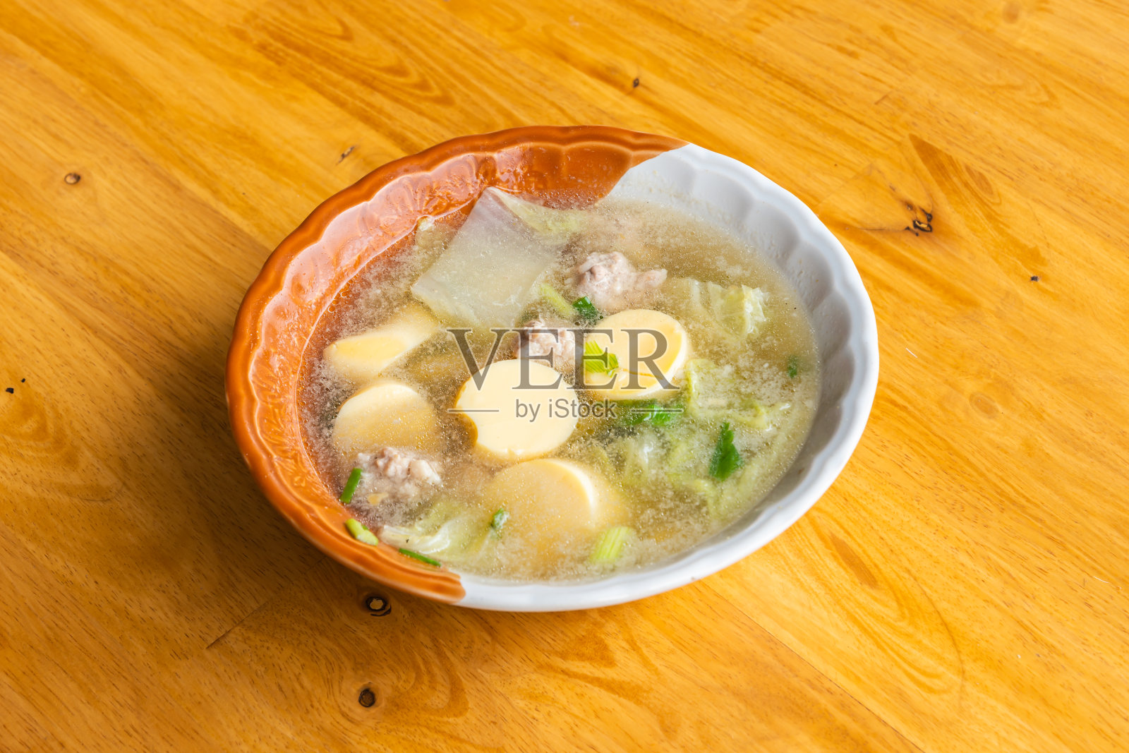 豆腐肉末清汤照片摄影图片