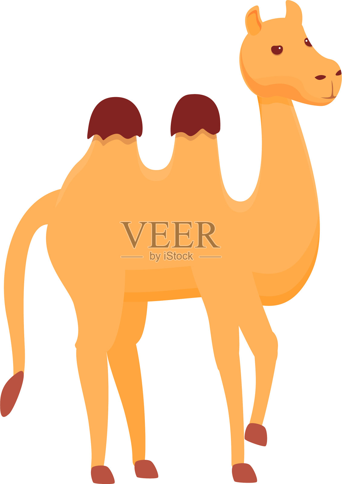 非洲骆驼图标卡通风格设计元素图片