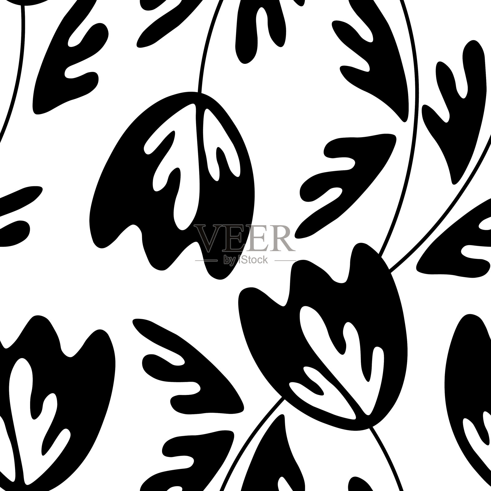 无缝黑白图案为主插画图片素材