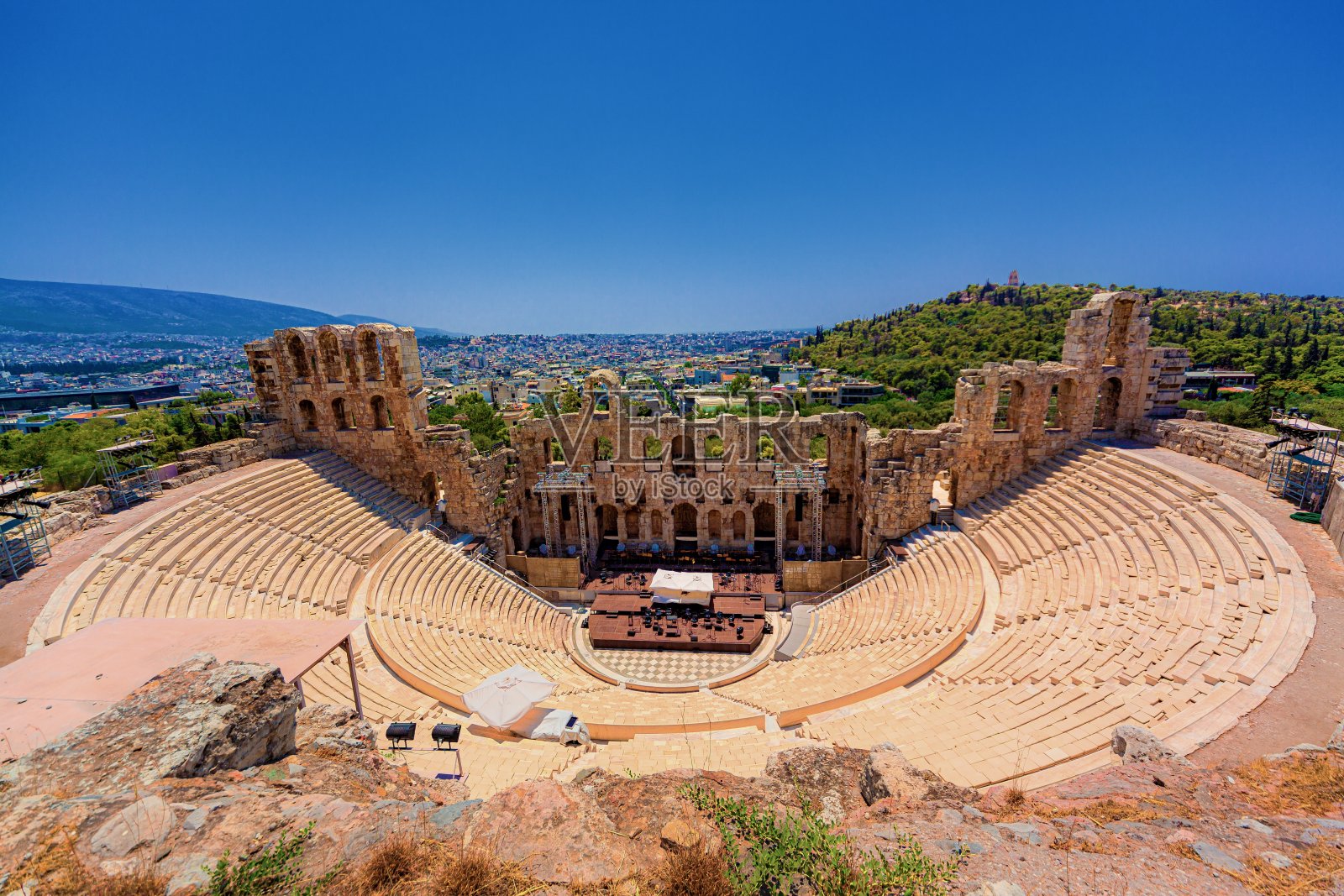 希腊雅典卫城的风景照片摄影图片