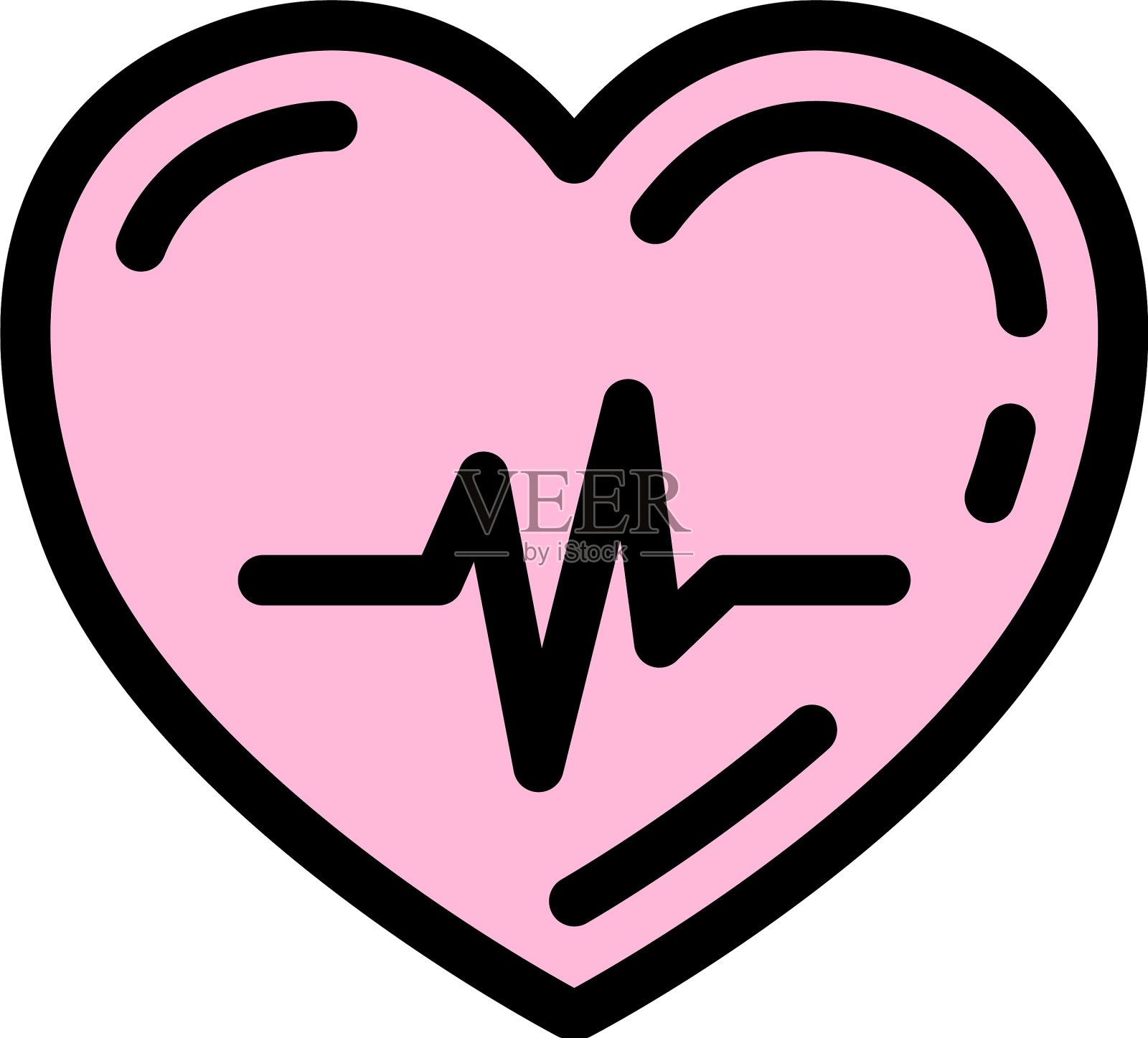 运动心率图标轮廓风格图标素材