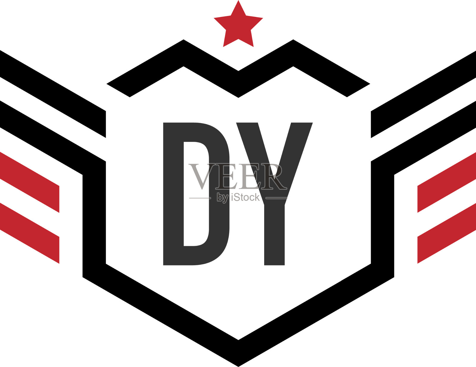 首字母dy星翼六角创意插画图片素材