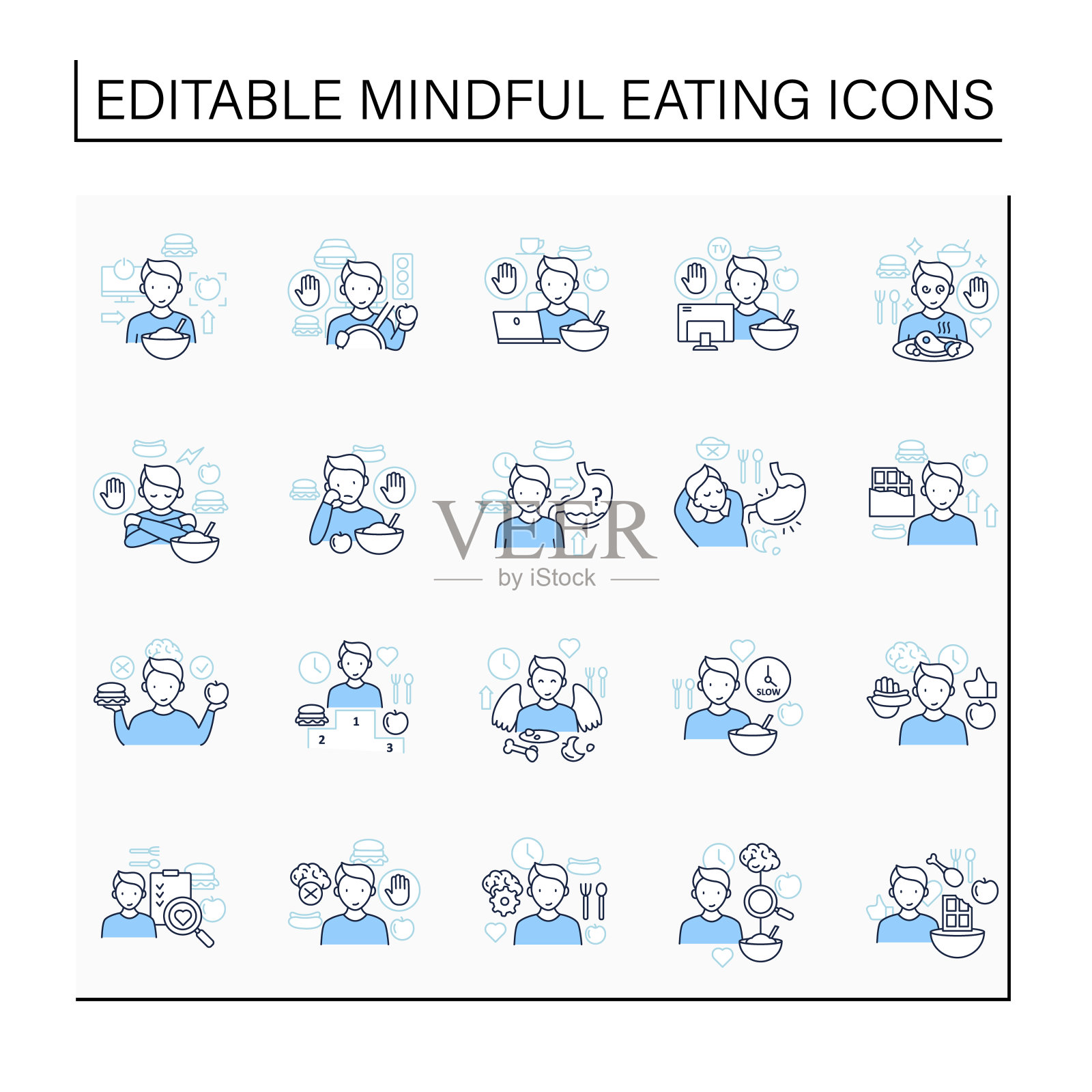 ——Unpassed字体——linear-set-4 v2插画图片素材