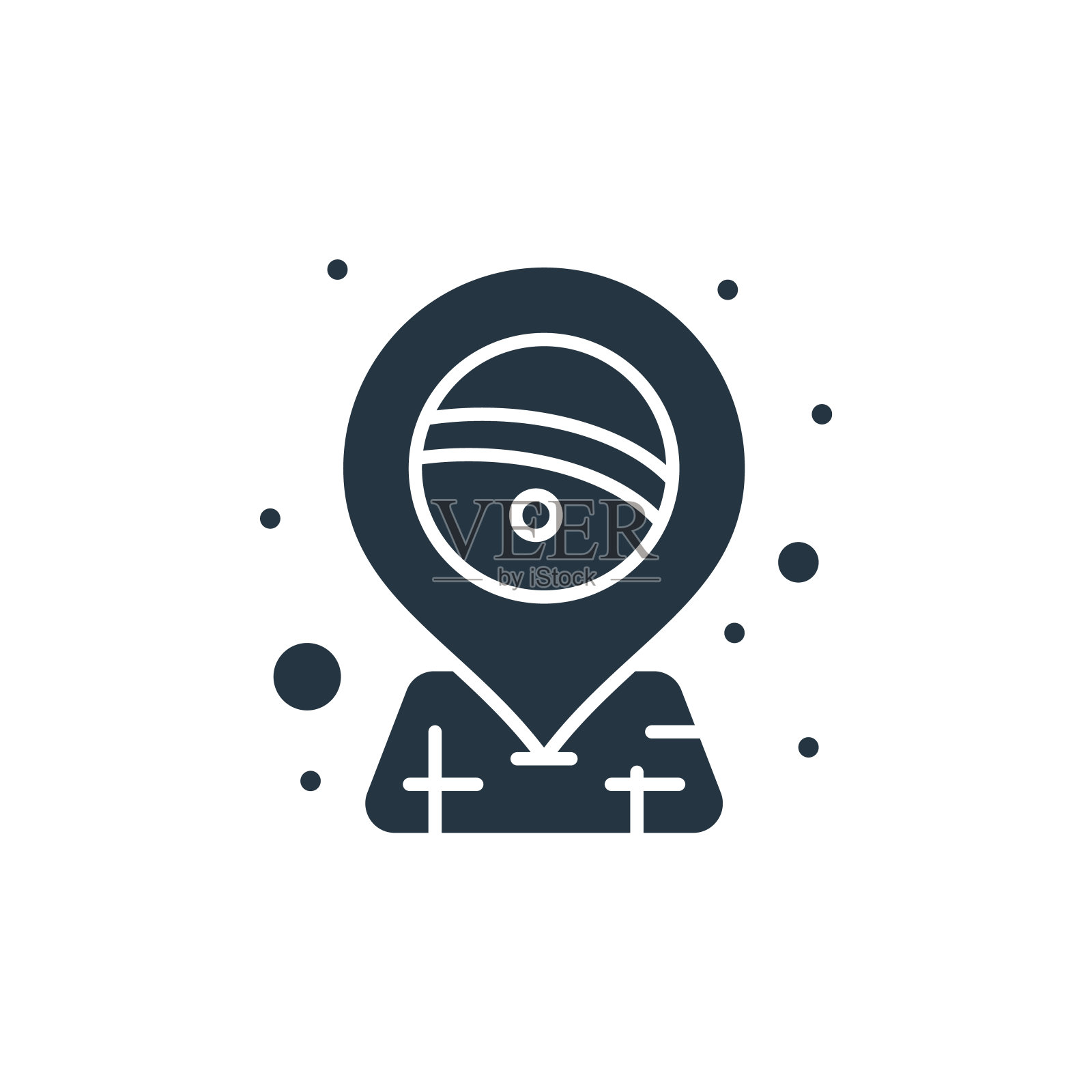 地图图标。字形地图图标用于网站设计和移动，应用程序开发，打印。地图图标从充满巴西狂欢节收集孤立的白色背景。插画图片素材