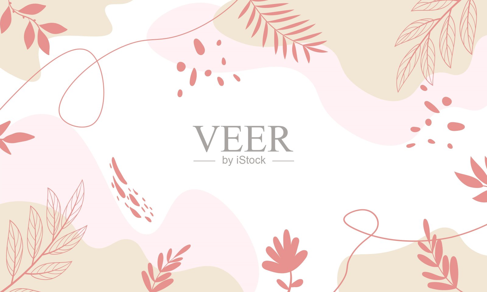 现代花卉矢量彩色蜡笔抽象背景插画图片素材