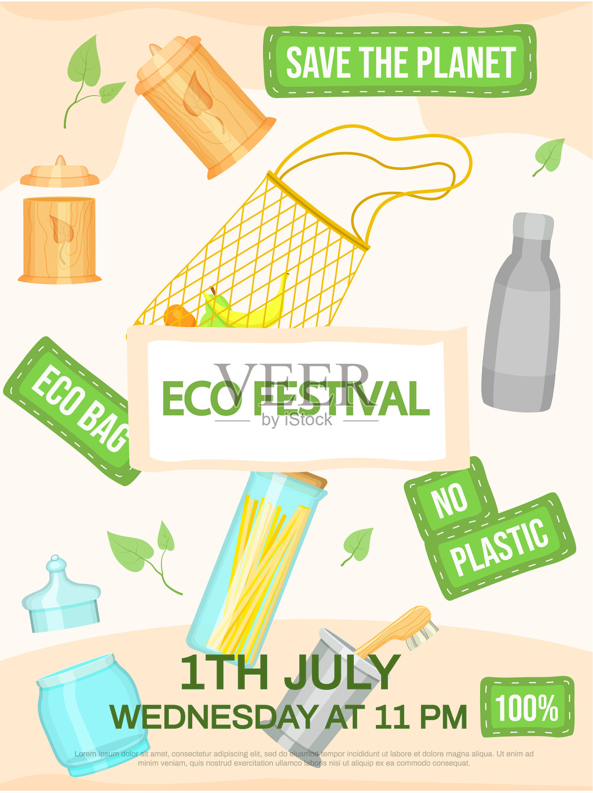 生态节概念海报环境插画图片素材