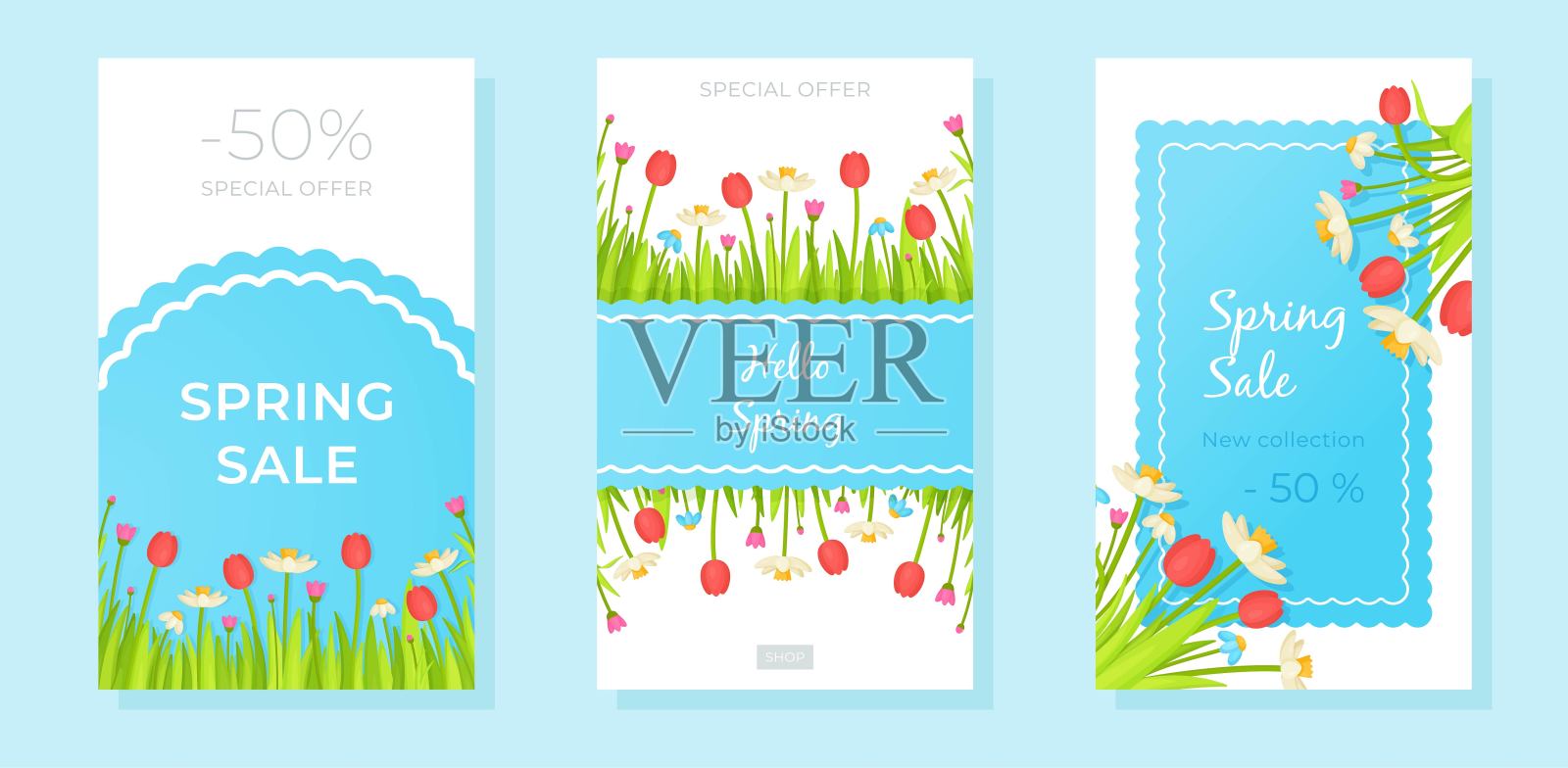 矢量插图购买礼物3月8日。设计模板素材