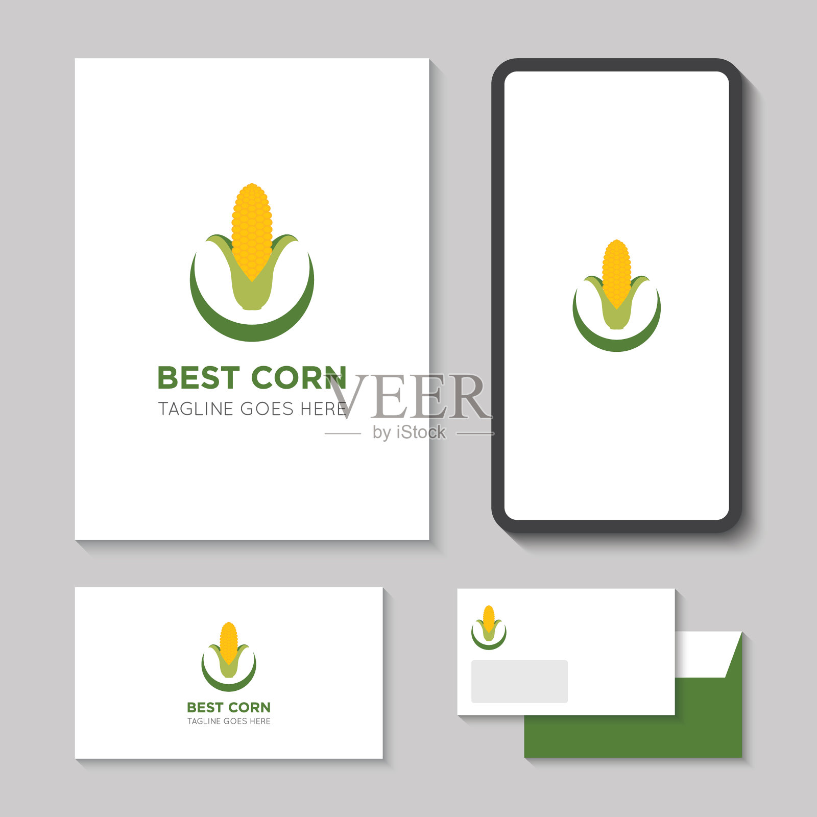 玉米农场的标志和图标插画图片素材