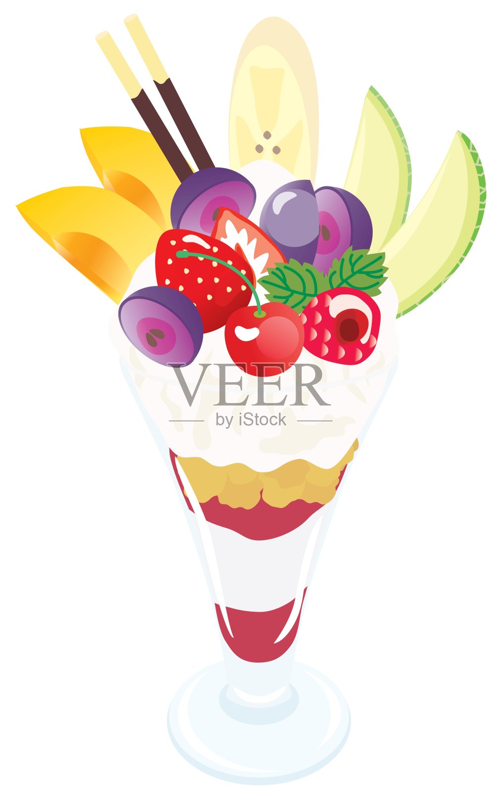 水果冻糕的插图插画图片素材