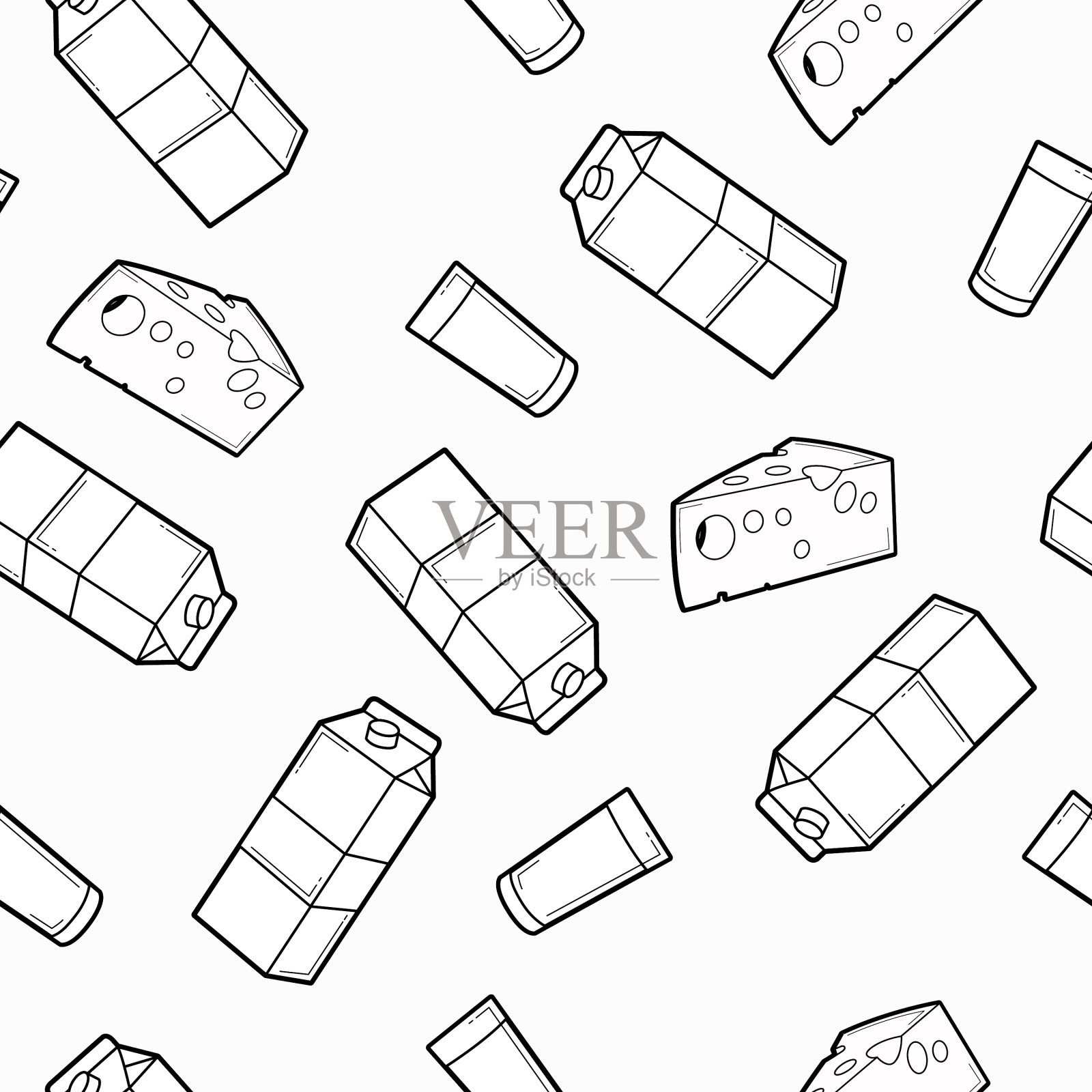 牛奶盒和奶酪背景插画图片素材