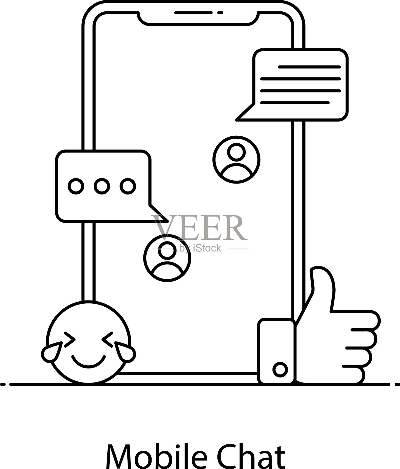 移动聊天插画图片素材