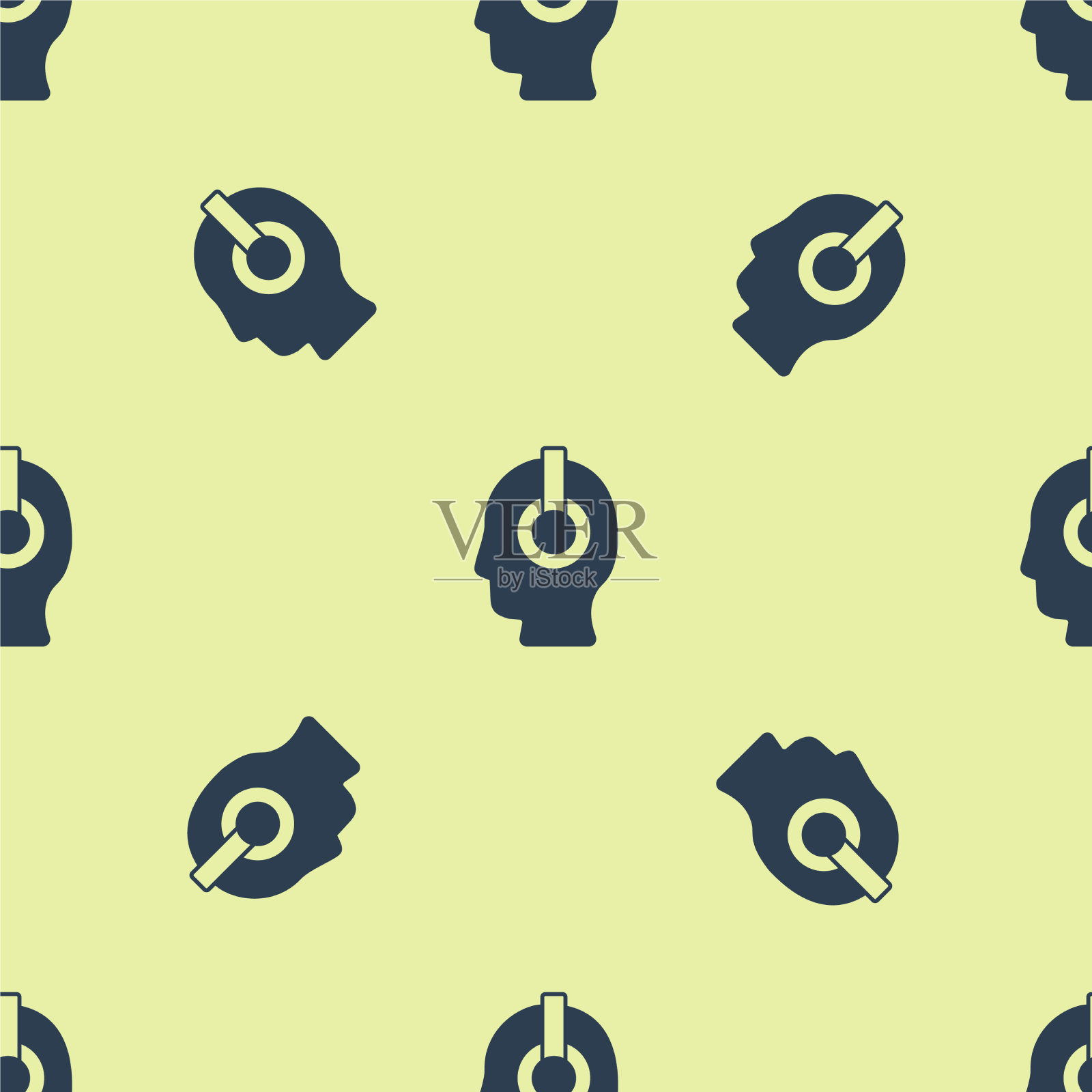 蓝色自由职业者图标隔离无缝模式插画图片素材