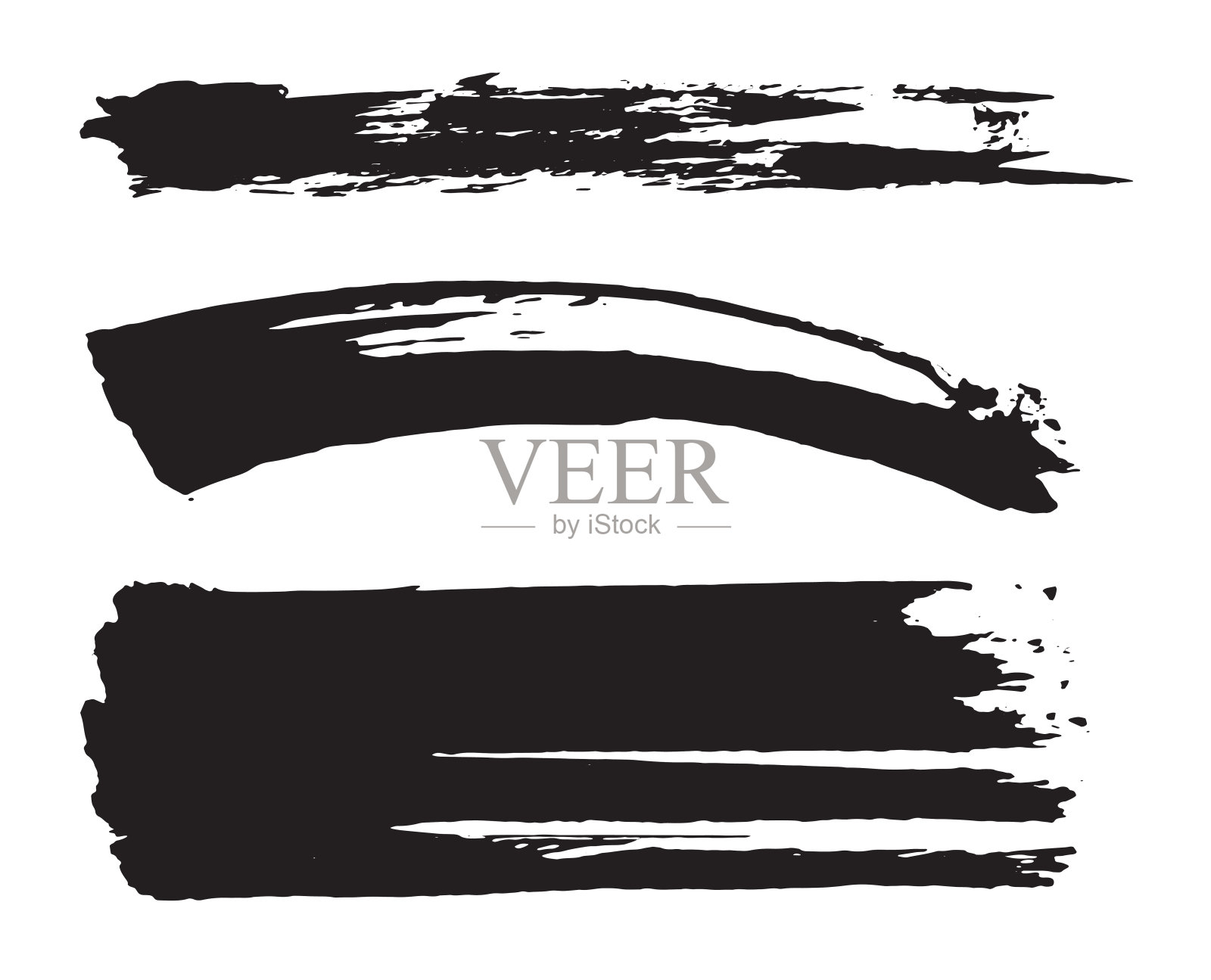 矢量黑色油漆笔触。插画图片素材