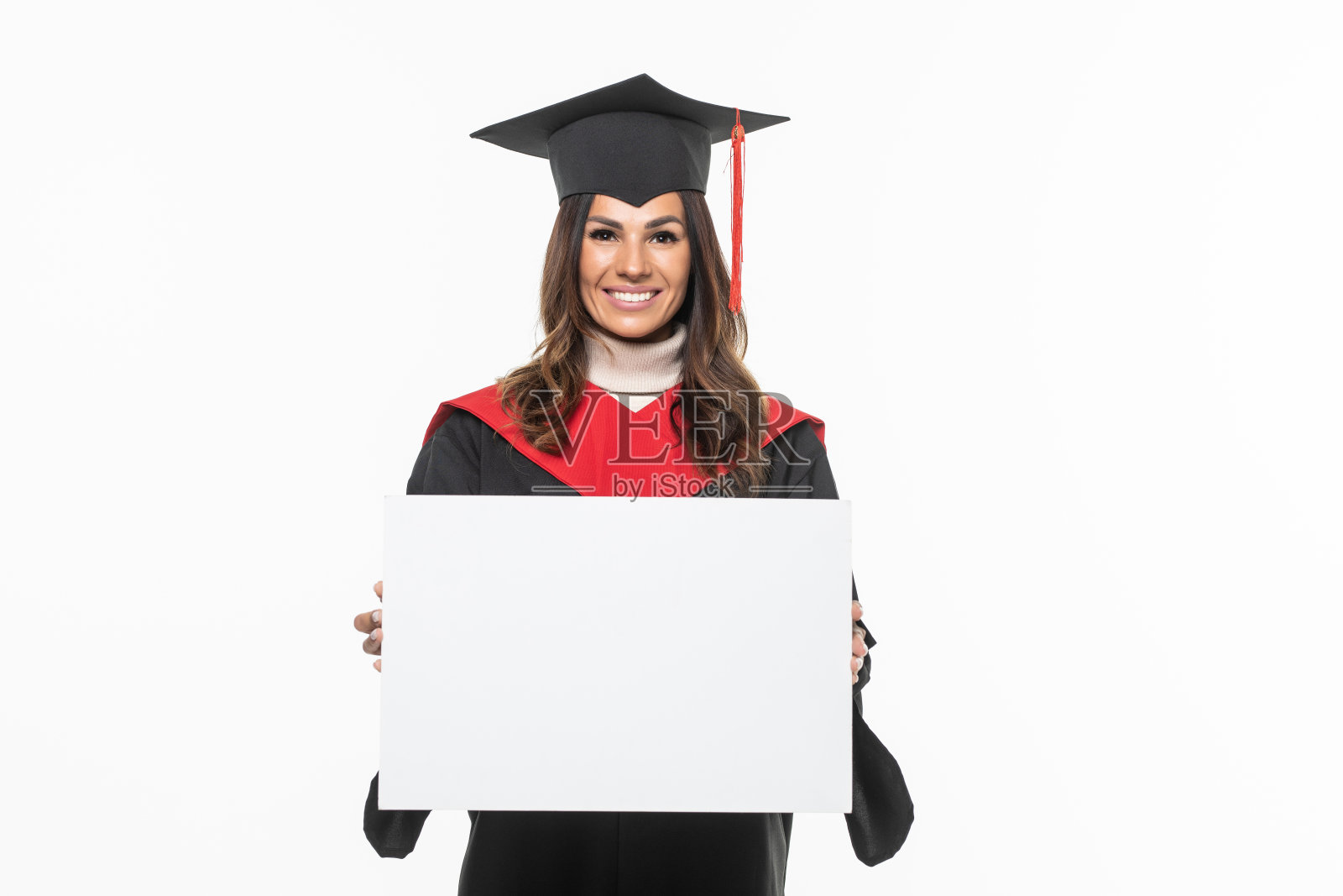 完全孤立的工作室照片来自一个年轻的毕业妇女照片摄影图片