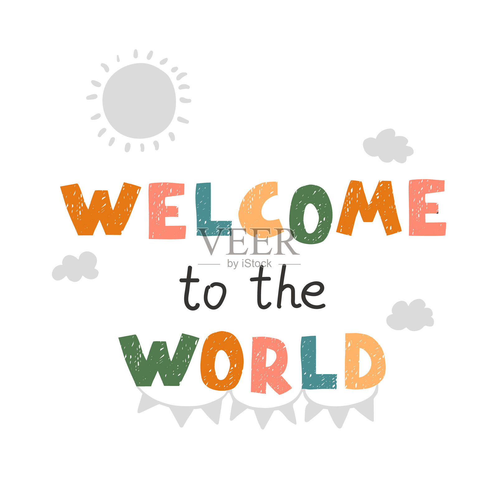 欢迎来到世界趣味手绘幼儿园插画图片素材