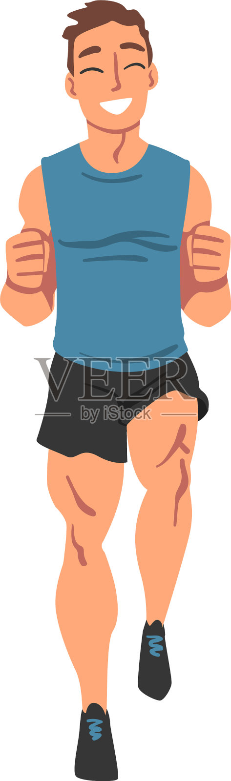 欢快奔跑的男运动员设计元素图片