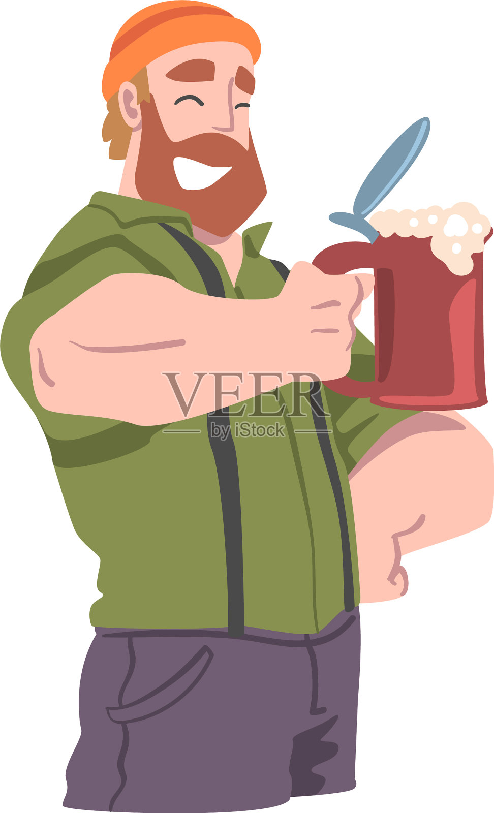 快乐的大胡子和设计元素图片