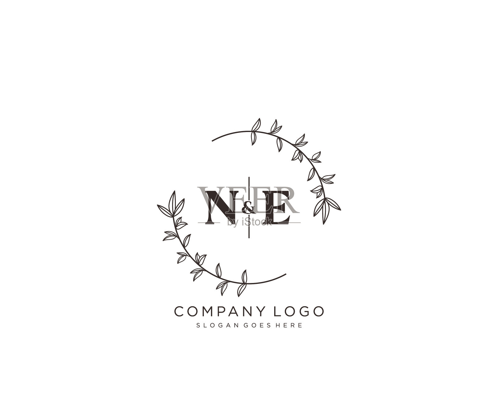 首字母美丽的花香女性设计元素图片