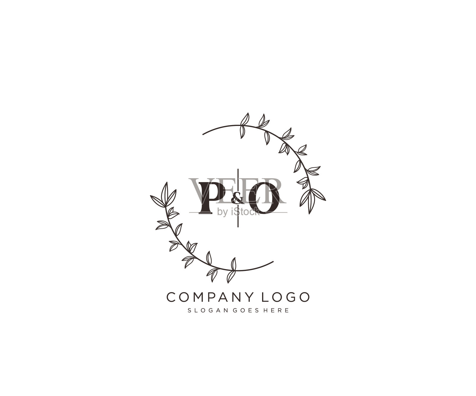 首字母Po美丽的花香女性插画图片素材