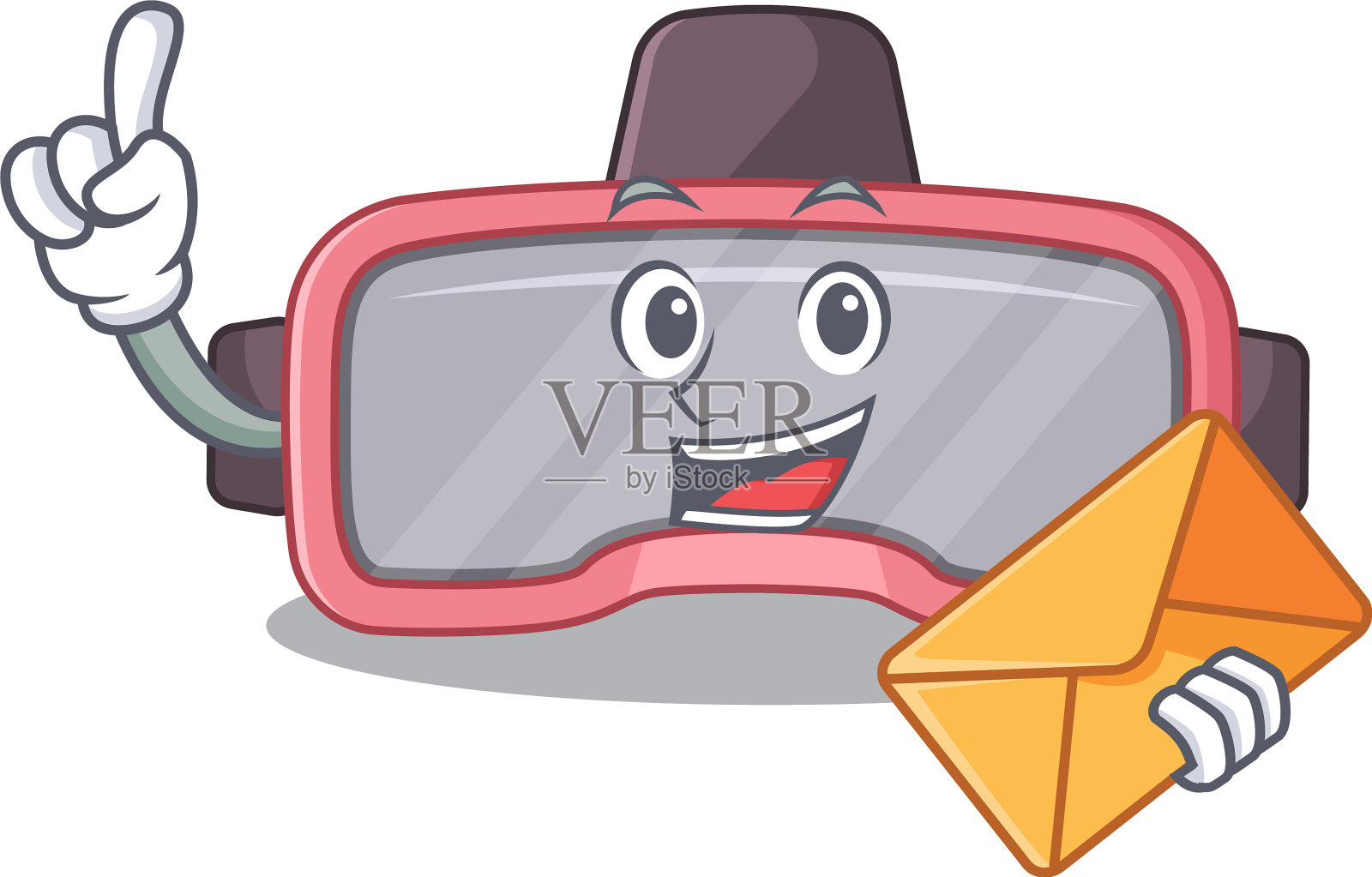 一幅欢快的vr眼镜漫画设计元素图片