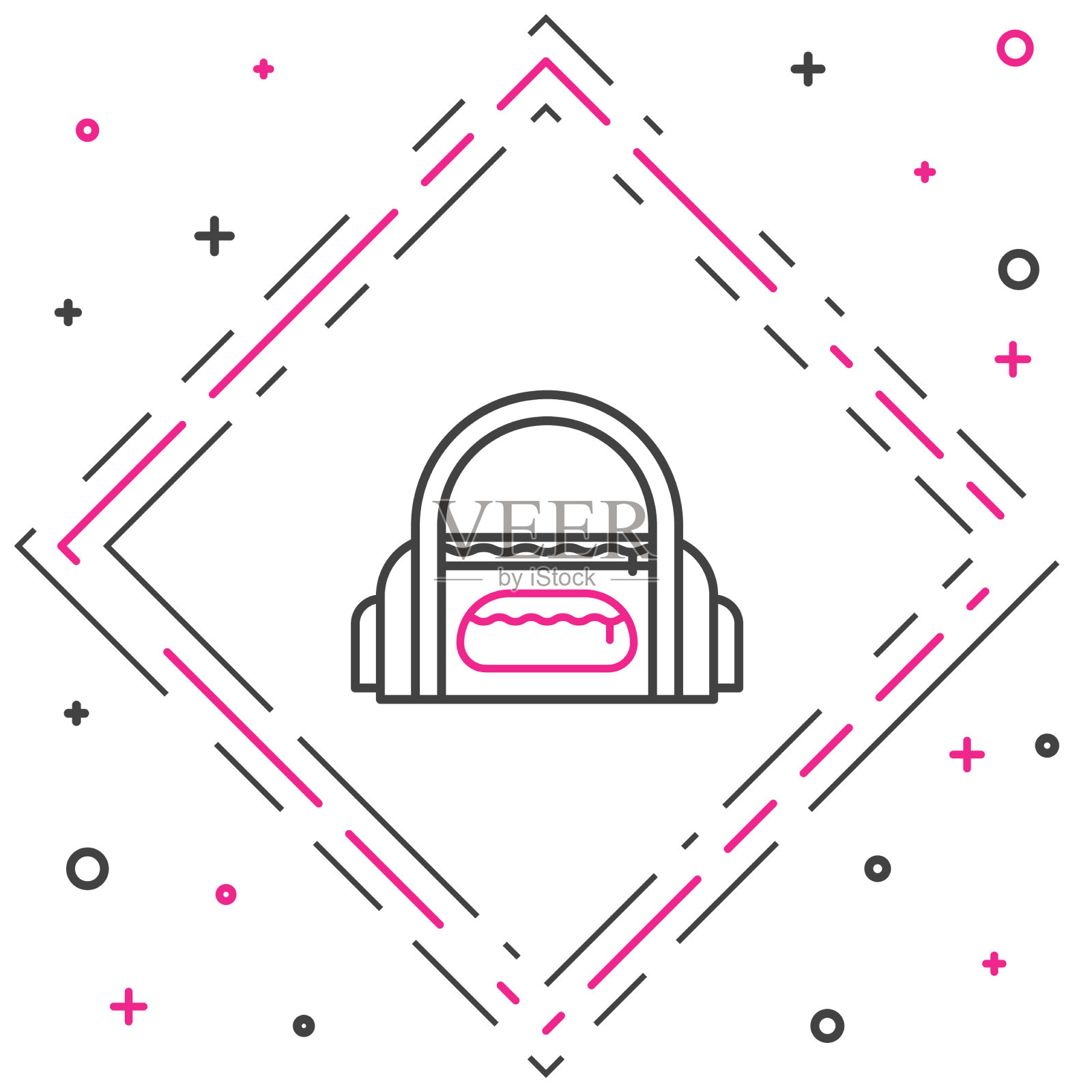 线运动袋图标孤立的白色背景插画图片素材