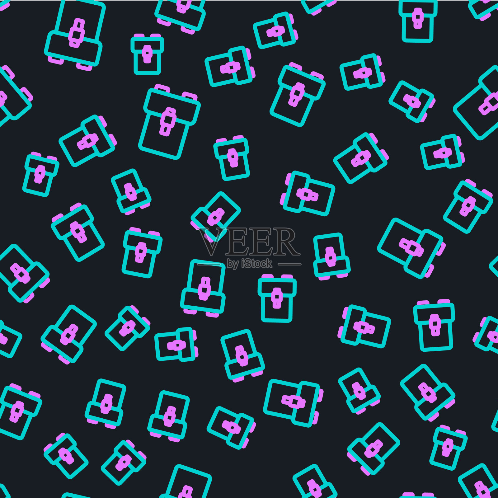 线学校背包图标孤立无缝插画图片素材