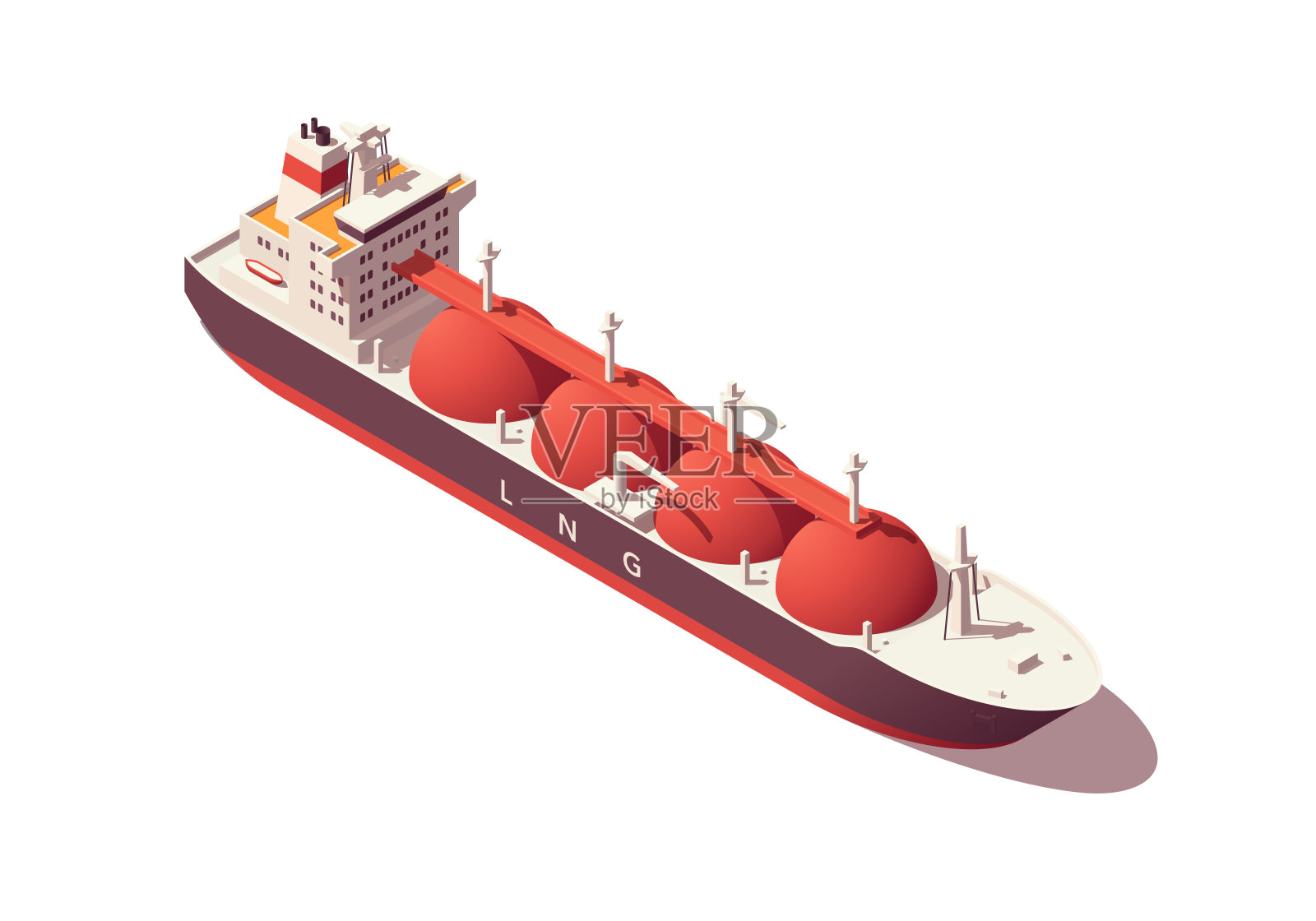 等距气体Ñ载气船。低聚液化天然气油轮。矢量插画家。集合插画图片素材