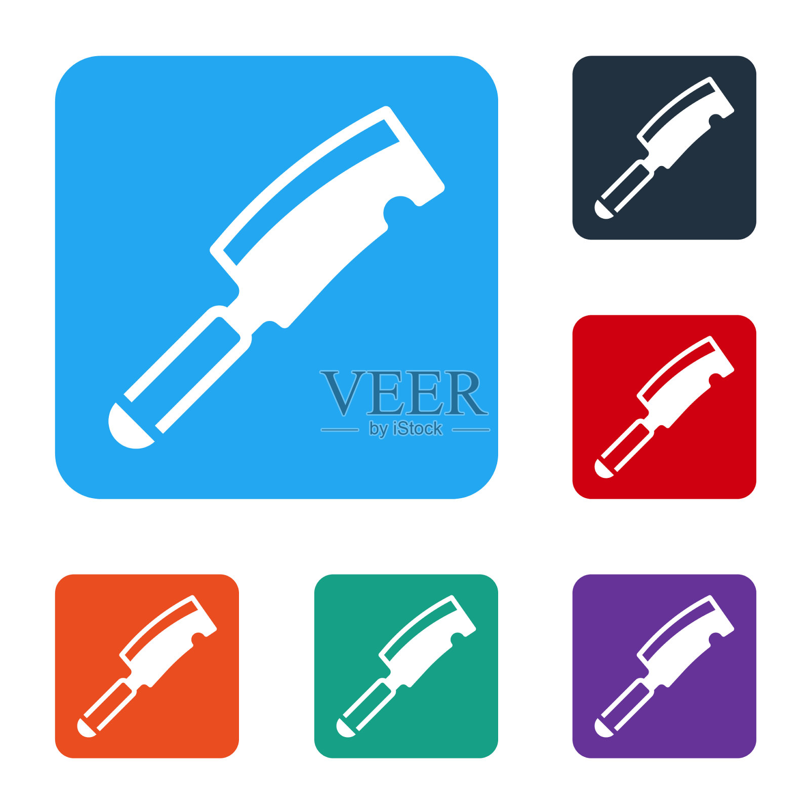 白肉菜刀图标孤立在白色插画图片素材