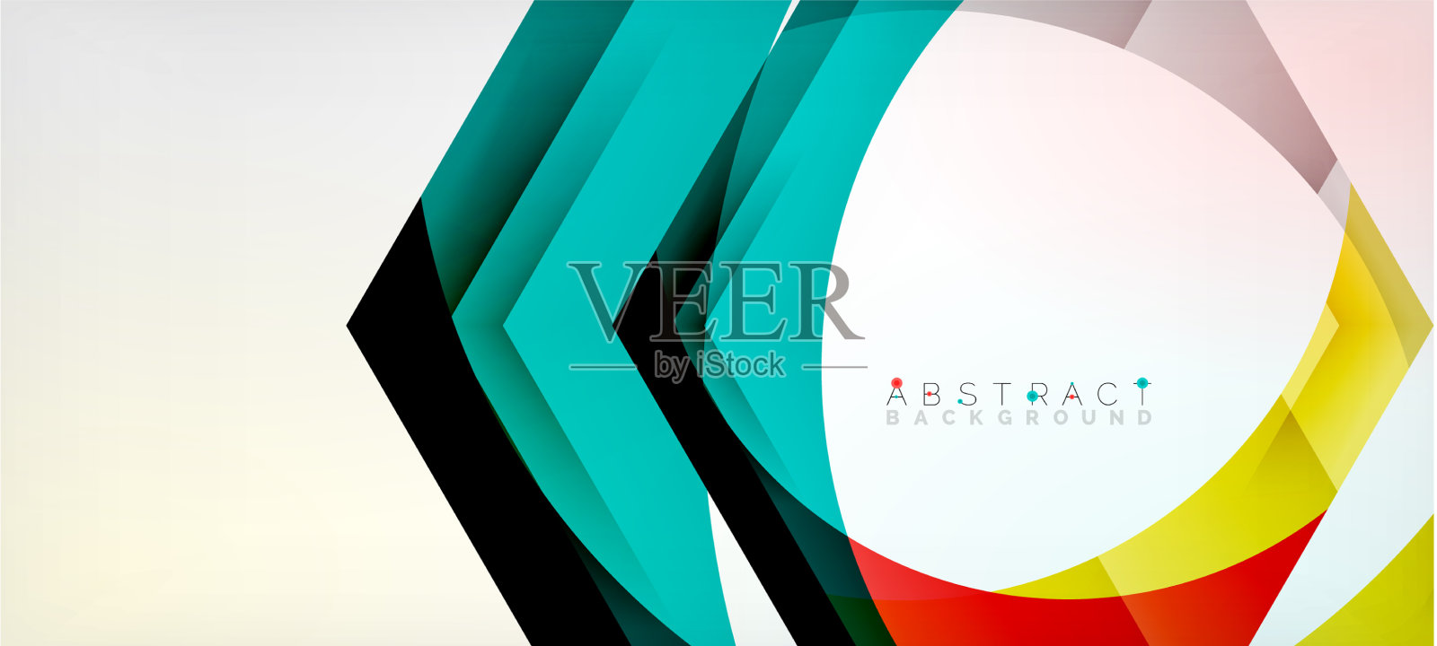 彩色六边形几何抽象插画图片素材