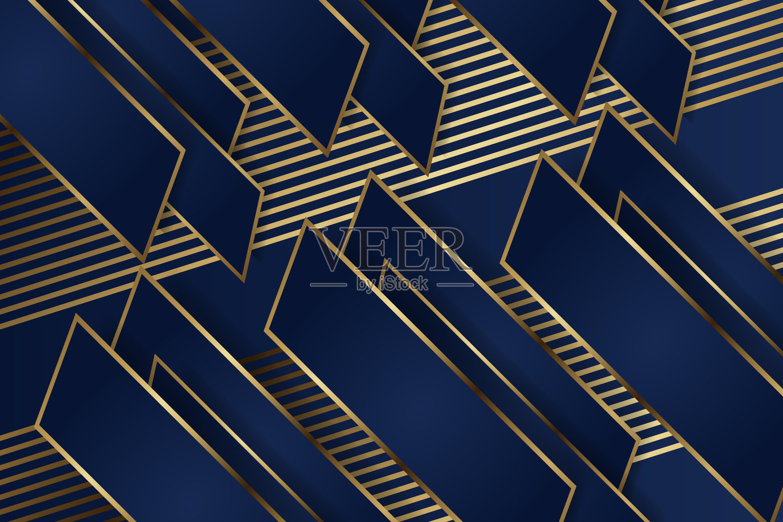 现代奢华背景配以金色线条和插画图片素材