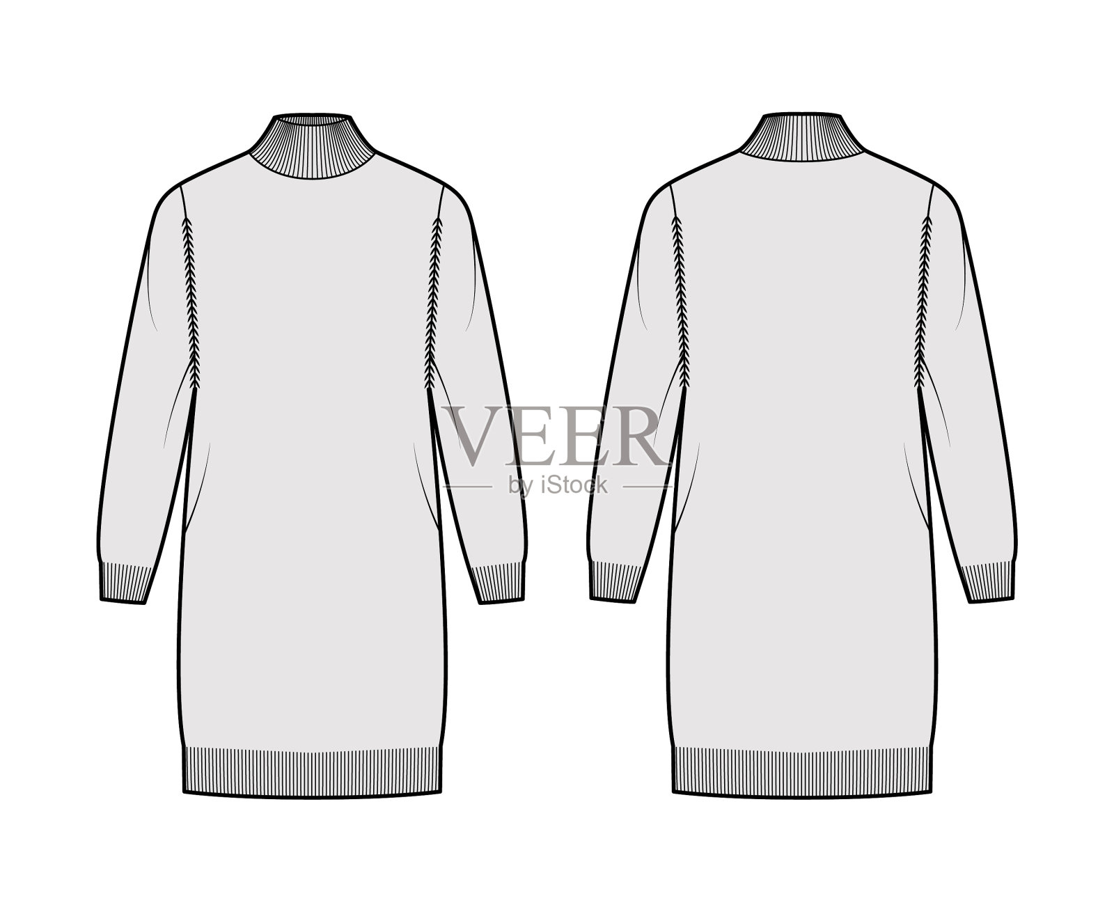 高领礼服毛衣技术时尚插画图片素材