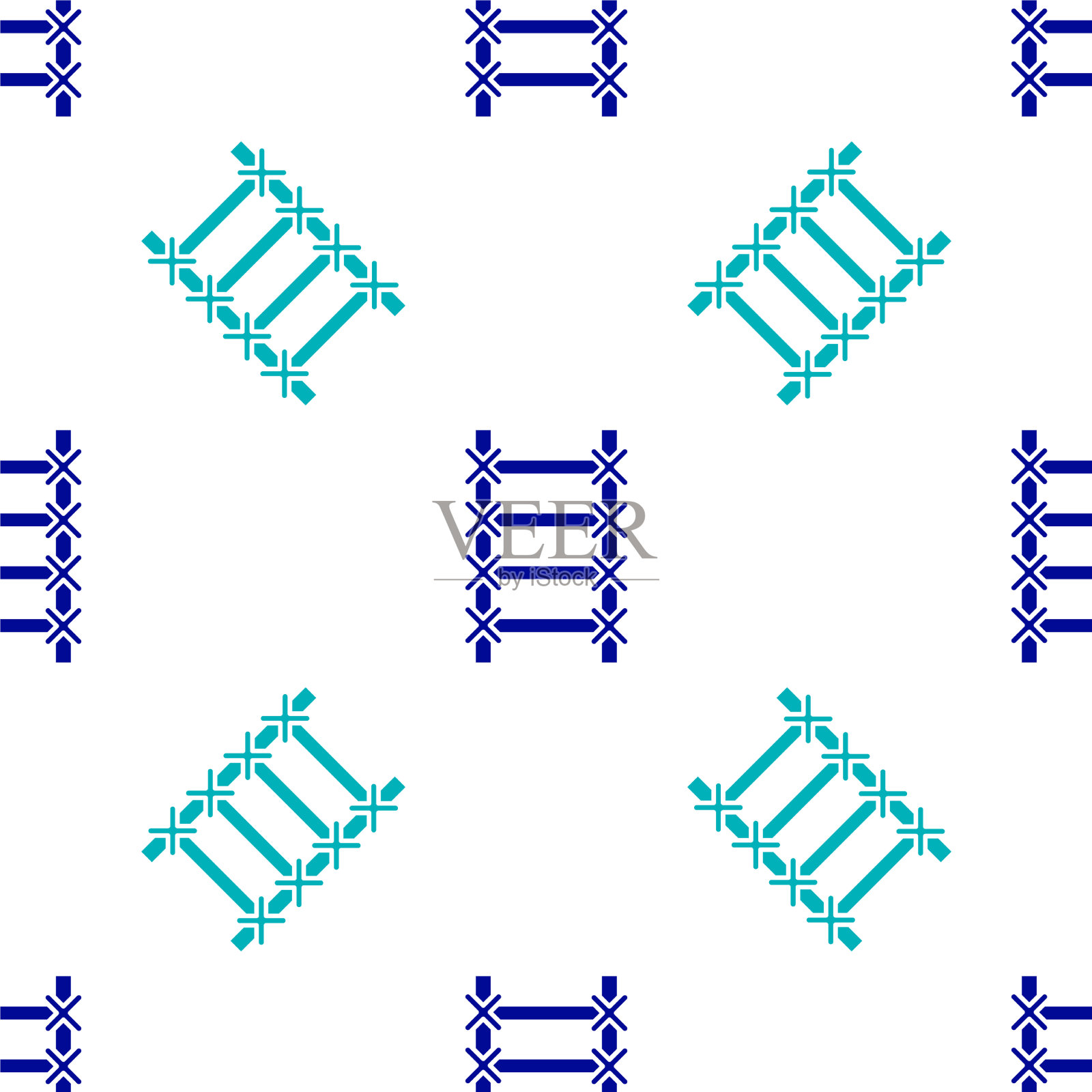 蓝色太平梯图标无缝隔离模式上插画图片素材