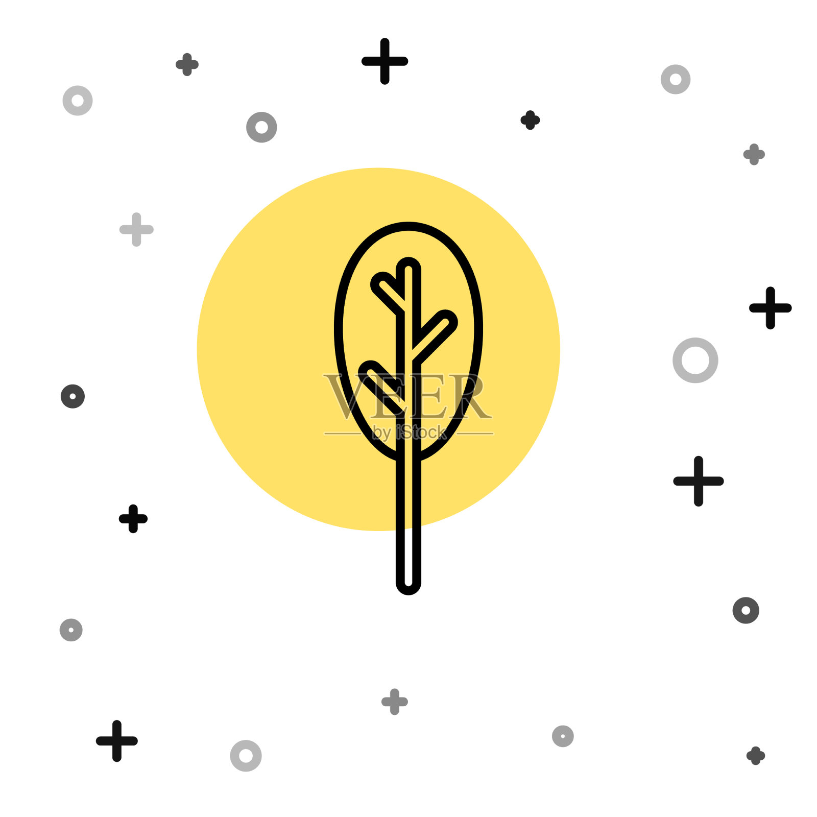 黑线菠菜图标孤立在白色上插画图片素材