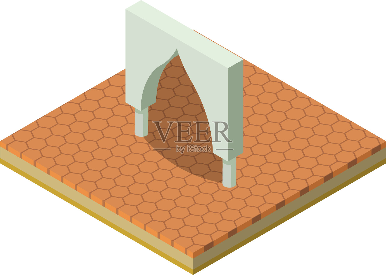 老拱门图标等距风格插画图片素材