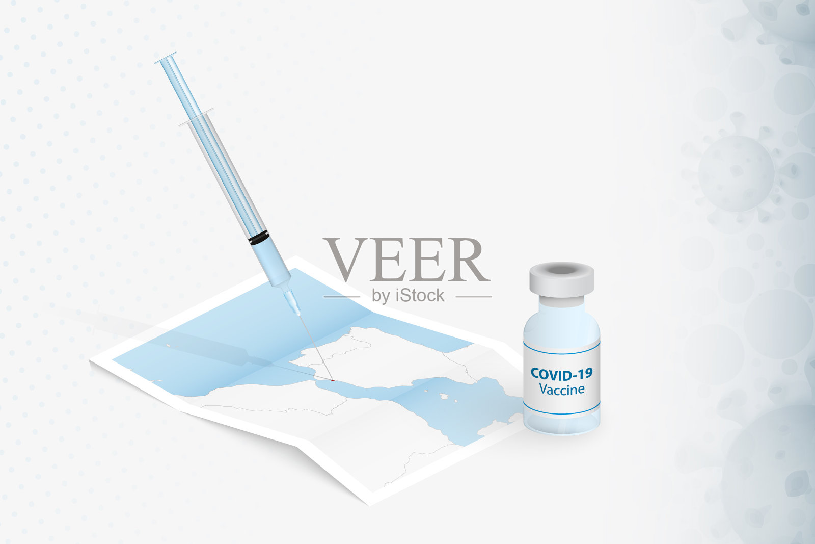 直布罗陀COVID-19疫苗注射插画图片素材