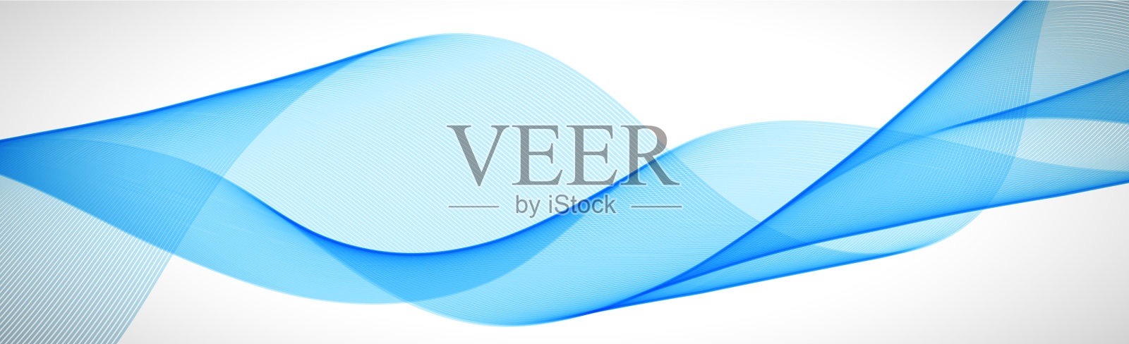 抽象的蓝色波浪线在白色的背景插画图片素材