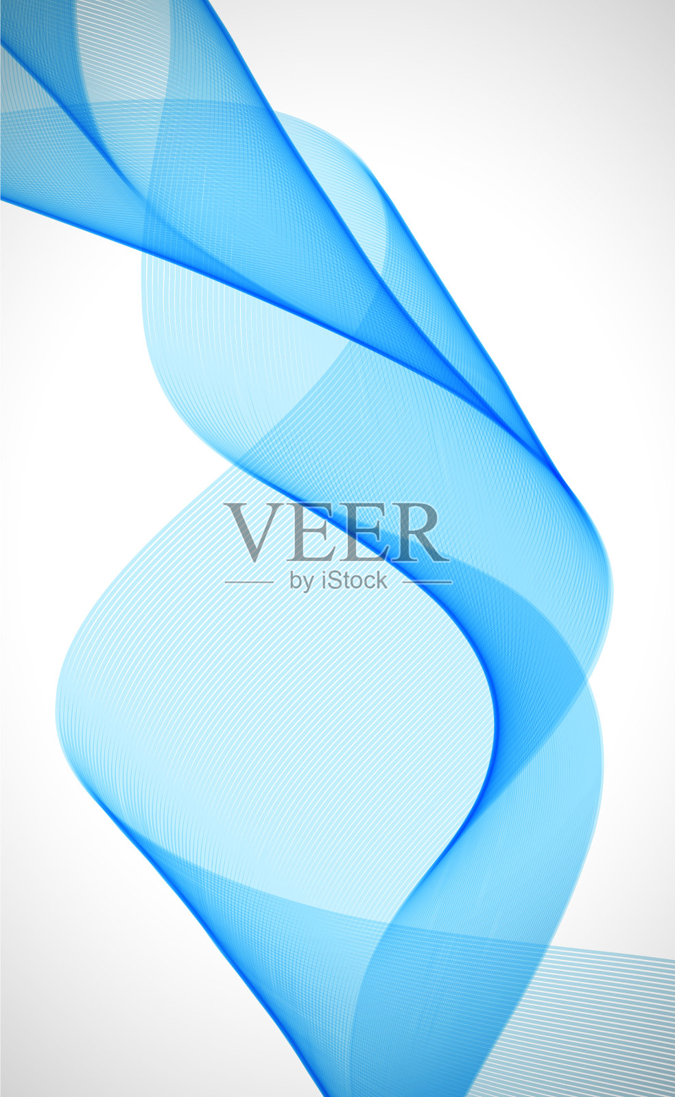 抽象的蓝色波浪线在白色的背景插画图片素材